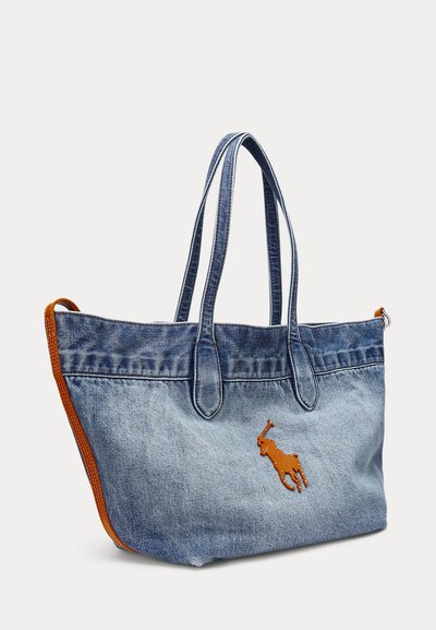 Polo Ralph Lauren Big Pony Denim Medium Bellport Tote - Shoppingväska - medium wash