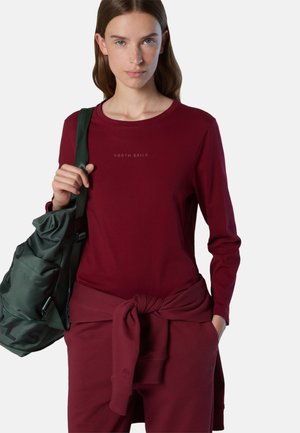 WITH RAISED LOGO - Camiseta de manga larga - deep red