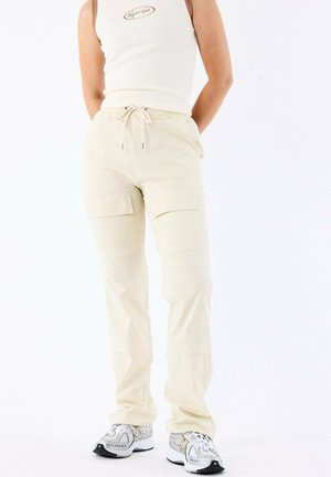 CEINTURE BANDE ÉLASTIQUÉE LOGOTÉE - Pantalon cargo - craie