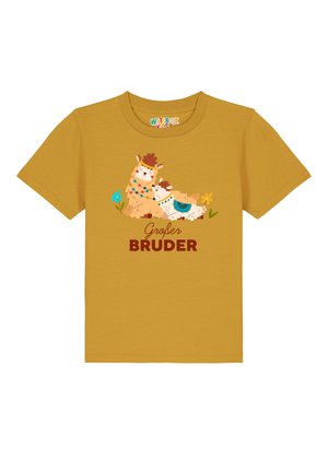 LAMA GROSSER BRUDER - Print T-shirt - ochre