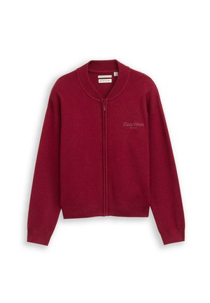 Sweater met rits - beetroot red