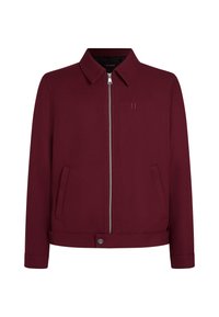 Bordo jakna izrađena od teksturirane tkanine, s patentnim zatvaračem, dva bočna džepa i ovratnikom. Minimalni detalj brendiranja.