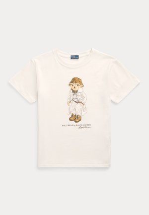 POLO BEAR LOGO COTTON JERSEY TEE - Nyomott mintás póló - deckwash white
