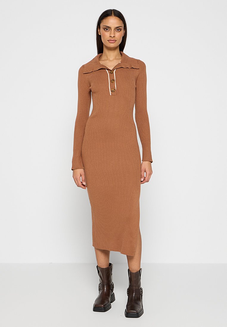 Scotch & Soda Gebreide jurk bruin