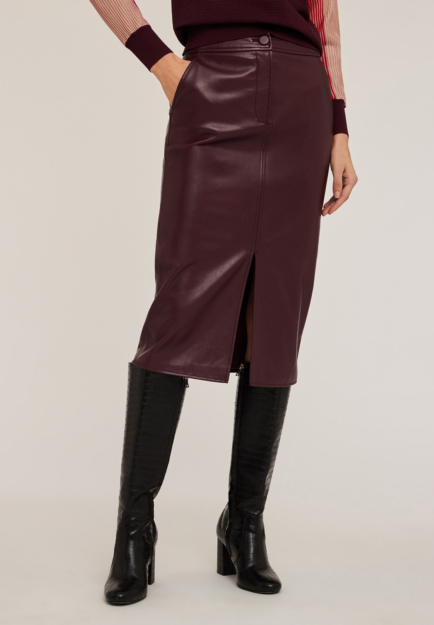 Motivi LONGUETTE A-lijn rok bordeaux/bordeauxrood