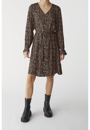 Jurk - mottled dark brown