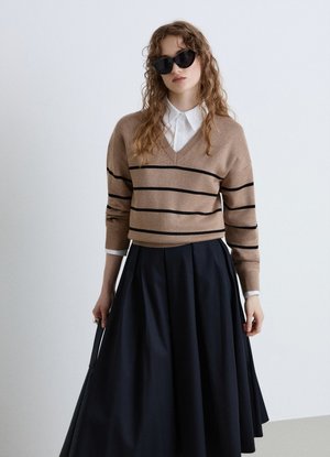 Calliope, MAGLIA RIGHE - Strickpullover - var beige melange