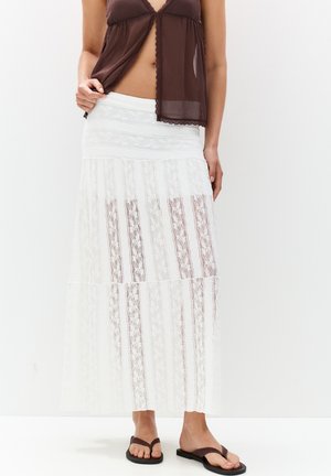 PANELLED - MIDI - A-lijn rok - white
