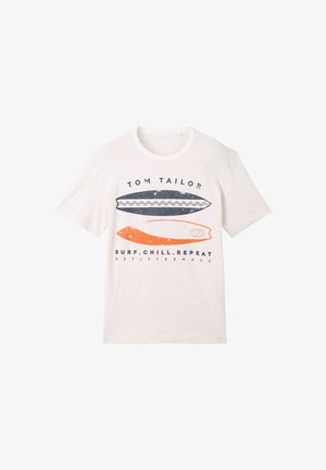 TOM TAILOR, KURZARM - T-shirts print - weiß