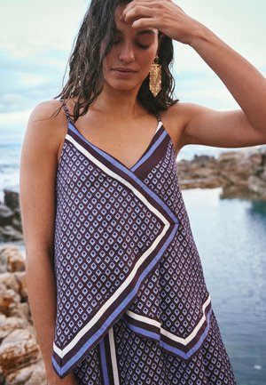 Next, TALL FIT - HANKY HEM DRESS . - Vestito casual - chocolate brown geometric