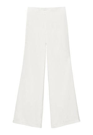 PULL&BEAR, SATIN STRAIGHT-LEG - TROUSERS - Pantalon classique - white
