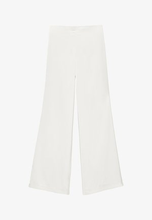 PULL&BEAR, SATIN STRAIGHT-LEG - TROUSERS - Pantalon classique - white