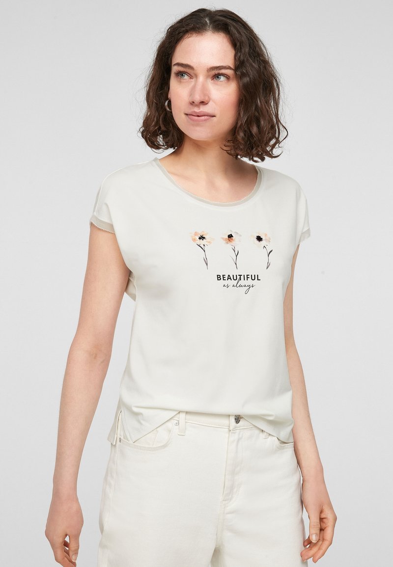 s.Oliver BLACK LABEL T-shirt basic - sandstein/marrone chiaro