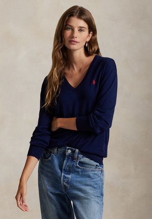 Polo Ralph Lauren COTTON V-NECK SWEATER - Πουλόβερ - bright navy