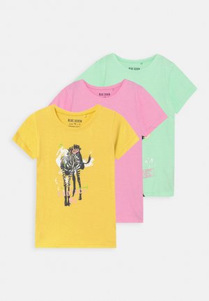 SMALL GIRLS ZEBRA GIRAFFE 3 PACK - T-shirt print - multi-coloured