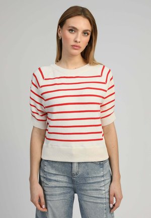 AN'GE, PULL - T-shirt imprimé - rouge