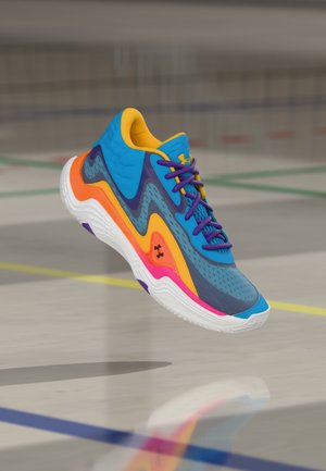 SPAWN 7 MID UNISEX - Παπούτσια μπάσκετ - capri/campus gold-coloured/dark navy blue