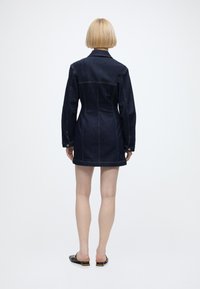 good american barrel long sleeve mini dress Good American Barrel Long Sleeve Mini Dress in Blue