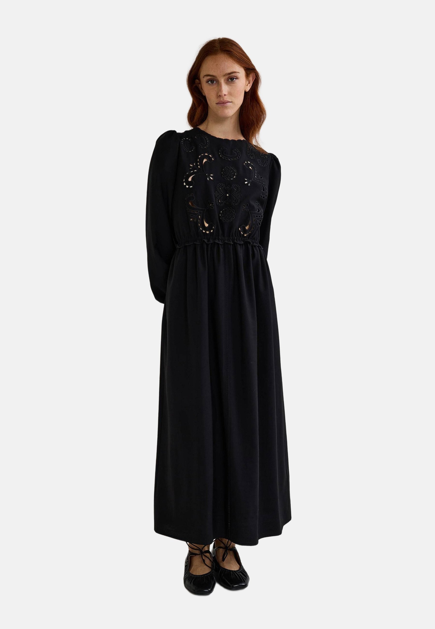 long black dress images Sexy Women Mermaid Black Evening Dresses Long Sleeve Gold Lace Appliqu   TANYA BRIDAL