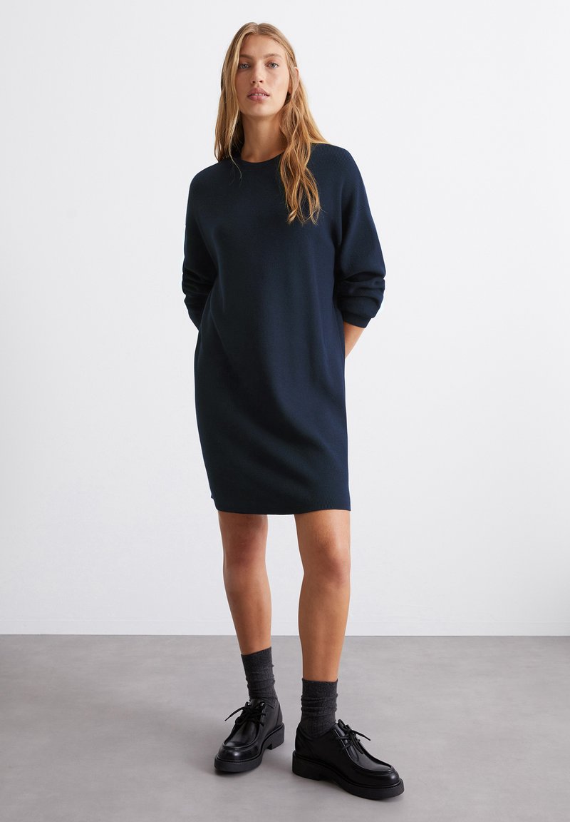 dark blue jumper dress Lila Dark Denim Jumper Dress