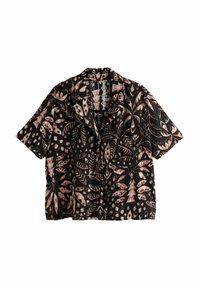 Next - REGULAR FIT - BRODERIE SHORT SLEEVE HOLIDAY - Užsagstoma palaidinė - black brown print Miniatiūros vaizdas 1