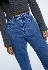 Stradivarius Vaqueros rectos - dark-blue denim
