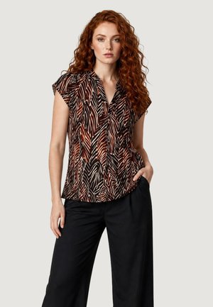 I AM, BLUSA VISCOSA FLOREALE 25660 - Blusa - brown