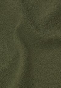 Olive green fabric with a soft, textured surface, displaying a subtle sheen and a slight wave in its drape. Minimal pattern details visible.