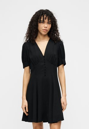 FLUID PUFF SLEEVE MINI DRESS - Robe de jour - black
