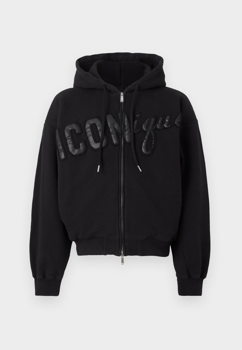 Dsquared2 ICONIQUE BALOON FIT HOODIE - Zip-up sweatshirt - black ...