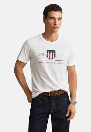 GANT REG ARCHIVE SHIELD SS T-SHIRT - T-shirt imprimé - white