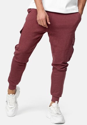 INDICODE JEANS BENDNER - Pantalones cargo - bordeaux mix