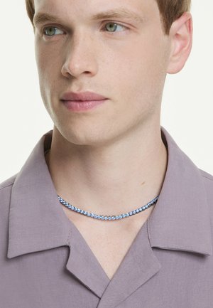 Swarovski, MATRIX TENNIS NECKLACE, ROUND CUT, BLUE, RUTHENIUM PLATED - Halskette - blue