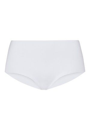 Witte hoge taille slip met een gladde, naadloze ontwerp. Gemaakt van zacht, rekbaar materiaal voor comfort. Geen zichtbare accenten of patronen.