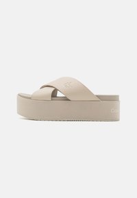 Calvin Klein Jeans - FLATFORM CROSS - Pantolette hoch - triple eggshell Thumbnail-Bild 1