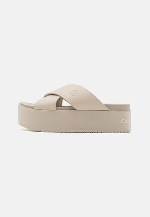 FLATFORM CROSS - Mules à talons - triple eggshell