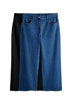 REGULAR FIT - 2 PACK LOW RISE. - Zvonové džínsy - black mid blue