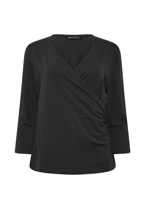 M&Co, WOMEN'S WRAP TOPS - Longsleeve - black