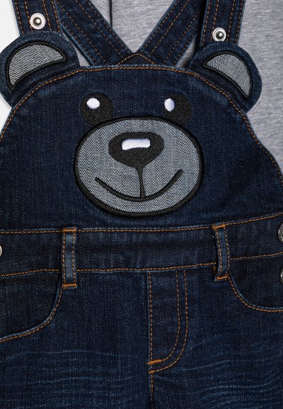 MOSCHINO BABY DUNGAREES SET - Langarmshirt - grigio
