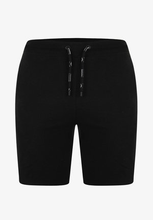 Černé bavlněné šortky s elastickým pasem, které mají šňůrku na stažení. Hladký materiál a přiléhavý střih, vhodné pro volnočasové nošení.