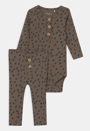 NBMODIN SET - Leggings - stone gray