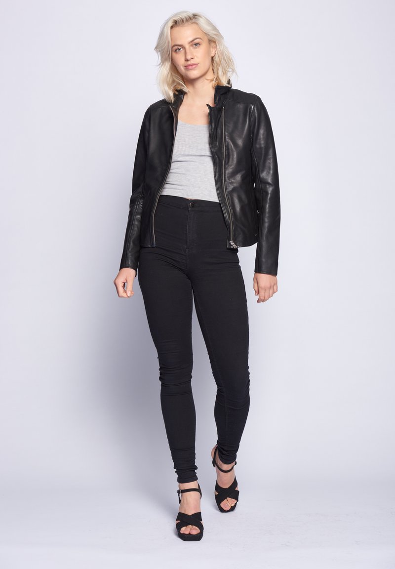 Damen Leichte Jacken | Maze Lederjacke black/schwarz - XF24610 Damen Leichte Jacken | Maze Lederjacke black/schwarz - XF24610