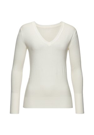 V-AUSSCHNITT - Strickpullover - creme