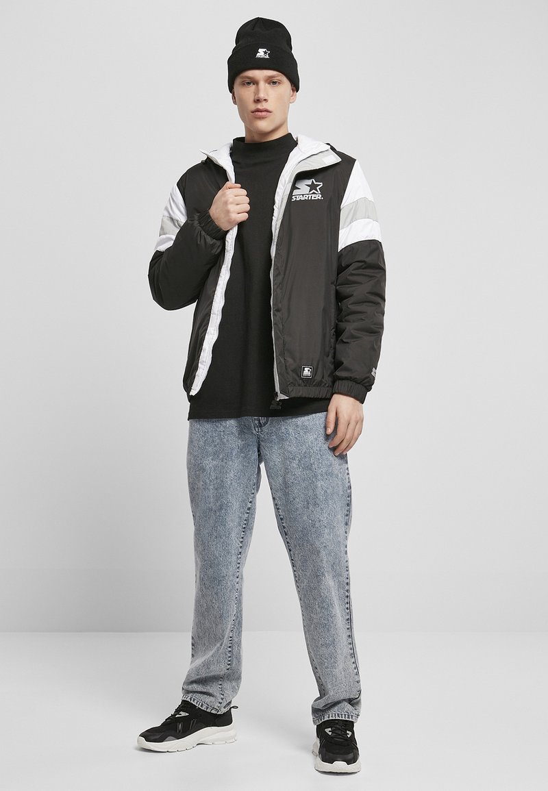 Veste Starter Homme 2XL LT - Coupe-Vent Polyester, Bleu/Gris, Occasion Très Bon État