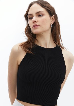 CREW NECK CROP SINGLET - Top - black