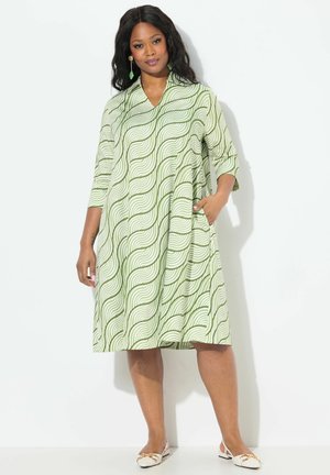 WAVE PRINT STRETCH FIT A-LINE - Jurk - snow white