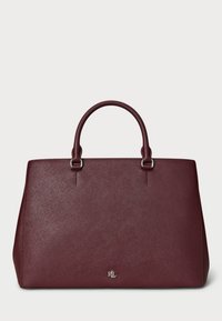 Lauren Ralph Lauren CROSSHATCH LEATHER LARGE HANNA SATCHEL - Rankinė - dark garnet
