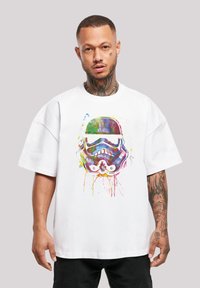 F4NT4STIC PREMIUM STORMTROOPER PAINT SPLATS ULTRA HEAVY OVERSIZE - Triko s potiskem - white