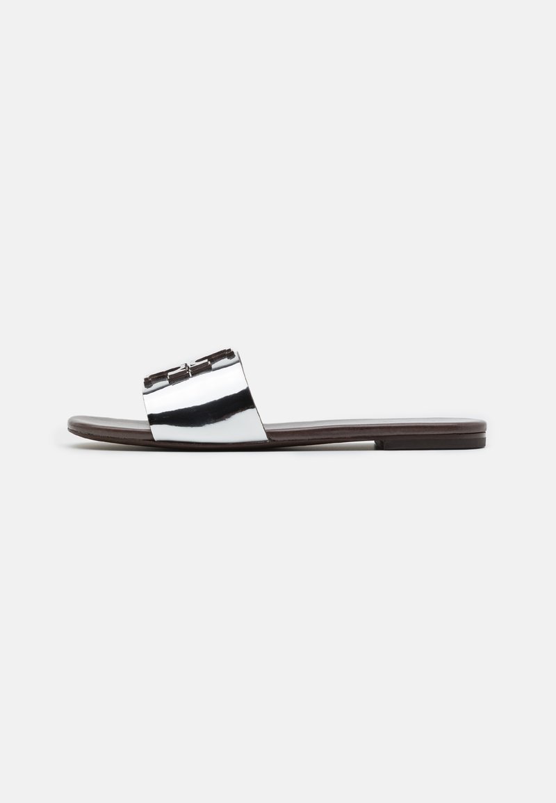 Tory Burch INES FLAT SLIDE Mules silver/coconut/silvercoloured