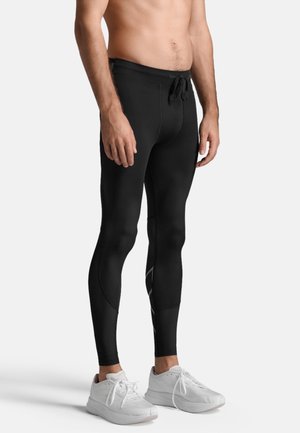 AERO COMPRESSION - Running tights - black-silver reflective
